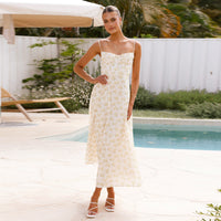 Womens New Arrival Floral Sexy Strap Backless Resort-Style Dress