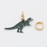 Personalized Asymmetrical Diamond-encrusted Dinosaur Animal Ear Clips