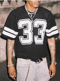 Summer Men's Mesh Sports Jersey T-shirt Round Neck Loose Fashion Street Wear Hip Hop Style Short Sleeve