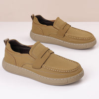 Mens Casual Slip-on Leather Shoes With Soft Soles