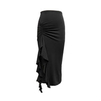 Irregular Ruffle-Patchwork High-Waist Skirt