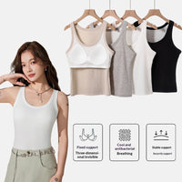 Lyocell Cotton Fixed-cup Padded Strap Camisole