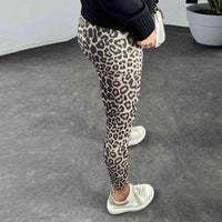 Comfortable High Waist Soft Leopard Print Home Trousers