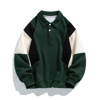 Trendy Loose Pure Color Cotton Lapel Sweater