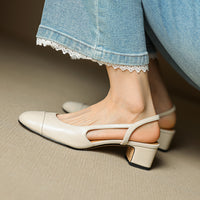 French Retro Back Empty Word With Toe Box Roman Sandals