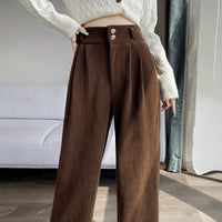 High-waisted, Draping Wide-leg Pants For Women