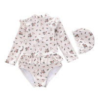 Girls' One-piece Quick-drying Long-sleeved Swimsuit