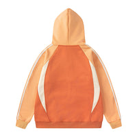 Splicing Contrast Color Hooded Brushed Hoody