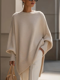 Thick Round Neck Women's Loose All-matching Knitted Pullover Sweater