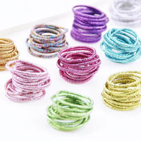 10-pack High Elastic Shiny Children's Thumb Rubber Band Gold Leaf Hair Band Accessories