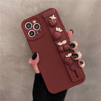 Wristband Burgundy Strawberry Silicone Phone Case