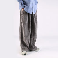 Womens Retro Loose Wide-Leg Corduroy Workwear Casual Pants