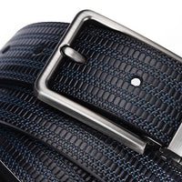 Men's Genuine Leather Rice Patterned Embossed Cowhide Belt