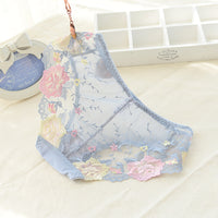 Embroidered Mesh Ladies Cotton Crotch Seamless Panties
