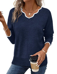 Womens Short-Sleeve Sweater Simple Elegant Solid-Color Knit Top