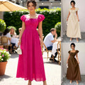 Skinny Waist Skirt Solid Color French Dress