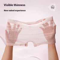 Daily Disposable See-through Nude Feel Lightweight Breathable Elastic Low Waist Boxer Briefs