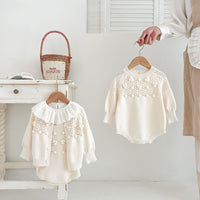 Baby Girl's Hand Hook Ball Round Neck Pullover Sweater