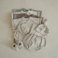 Baby Clothes Baby Waffle Top High Waist Belly Protection Pants Suit