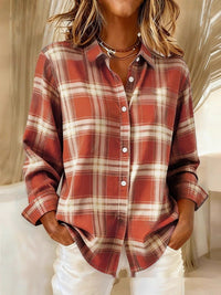 Valentines Day-themed Patterned Long-sleeve Womens Lapel Shirt