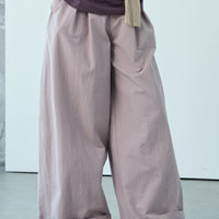 Womens Structured Three-dimensional Pleated Loose-fit Wide-leg Pants