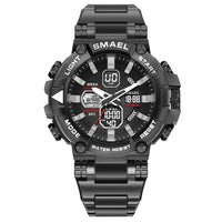 Men's Luminous Timing Stainless Steel Alloy Double Display Electronic Watch