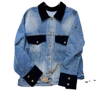Color-block Denim Jacket Women's Top Design Sense