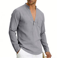 SpringAutumn Loose Linen Men's Casual Breathable Long-Sleeve