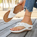 Fashionable Floral Slip-On Wedge Outdoor Sandals For Women