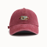 Water-washed Vintage Baseball Cap With A Wide Brim