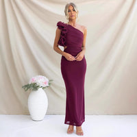 Fashionable Mesh Slim Fit Off Shoulder Mid Length Dress