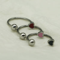 Heart 316L Titanium Steel Horseshoe Ring Piercing Jewelry Sweet Cool Niche Drop Oil