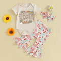 Short Sleeve Bell-bottom Pants Headscarf Suit