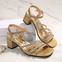 Womens Fish Mouth Sandals With Chunky Heels