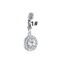 Zircon Heart Moon Butterfly Perforation-free Belly Ring