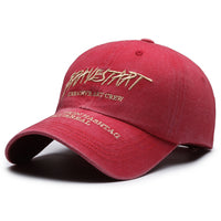 Faded Washed Distressed Baseball Cap Embroidered Letters