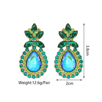 Sparkling Multicolor Paved Rhinestone Teardrop Stud Earrings Women Luxury Elegant Party Prom Formal Jewelry Accessories