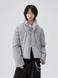American-style Retro Stand-up Collar Padded Down Jacket