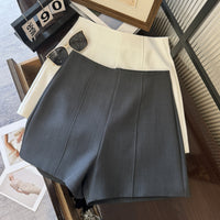 Casual Pants Minimalist Gray Suit Shorts