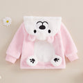 Cute Little Panda Embroidered Zipper Coat