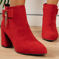 New Festive Chunky Heel Side Zipper Boots