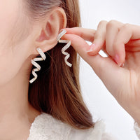 Cold Wind Zircon Minimally Personalized Spiral Wire Earrings