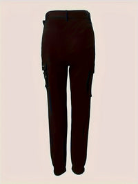 Zipper Pocket Design High Waist Tooling Pants