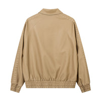 Letter Embroidery Pu Leather Coat Men