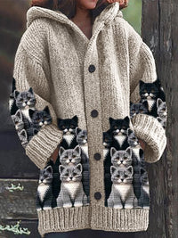Halloween Animal 3D Printing Casual Design Sense Hooded Sweater Cloak Coat