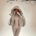Detachable Hooded Zip-up Cotton Coat