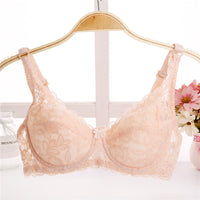 Thin Breathable Plus Size Lace Push Up Adjusting Bra
