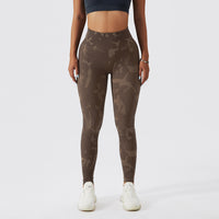 Camouflage Peach Hip Raise Fitness Pants Women's Quick-drying