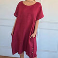 Round-neck Loose-fitting Figure-flattering Casual Dress