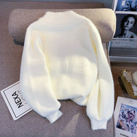 Spring And Autumn Furry Knitted Sweater